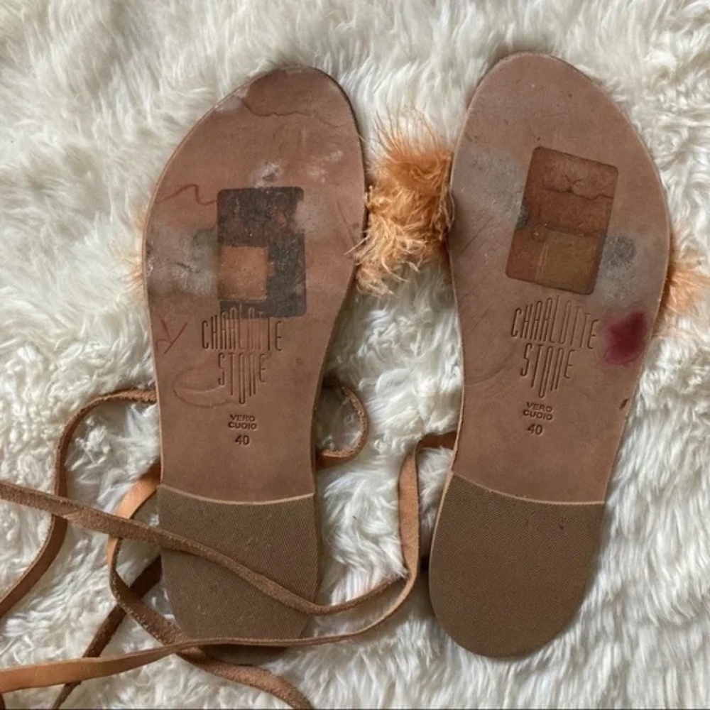 CHARLOTTE STONE Yvonne Ostrich Feather Sandals - Picture 11 of 11